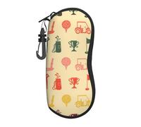 Hceaatb Glasses Case Golf Ball Club Soft Case Ultra Light Zipper Eyeglass Case With Belt Clip, Sunglasses Travel Pouch For Men Women