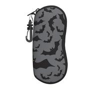 Hceaatb Glasses Case Happy Halloween Scary Bat Soft Case Ultra Light Zipper Eyeglass Case With Belt Clip, Sunglasses Travel Pouch For Men Women