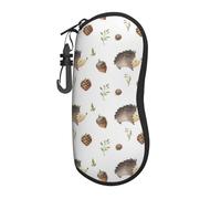 Hceaatb Glasses Case Hedgehogs Forest Animal Cute Soft Case Ultra Light Zipper Eyeglass Case With Belt Clip, Sunglasses Travel Pouch For Men Women