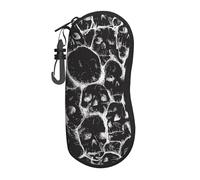 Hceaatb Glasses Case Horror Gothic Halloween Soft Case Ultra Light Zipper Eyeglass Case With Belt Clip, Sunglasses Travel Pouch For Men Women