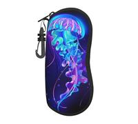 Hceaatb Glasses Case Ocean Plankton Color Soft Case Ultra Light Zipper Eyeglass Case With Belt Clip, Sunglasses Travel Pouch For Men Women