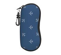 Hceaatb Glasses Case Plane Blue Background Soft Case Ultra Light Zipper Eyeglass Case With Belt Clip, Sunglasses Travel Pouch For Men Women