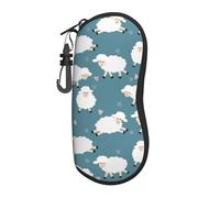 Hceaatb Glasses Case Sheep Heart Soft Soft Case Ultra Light Zipper Eyeglass Case With Belt Clip, Sunglasses Travel Pouch For Men Women