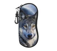 Hceaatb Glasses Case Wolfs Mountain Starry Sky Soft Case Ultra Light Zipper Eyeglass Case With Belt Clip, Sunglasses Travel Pouch For Men Women