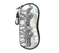Hceaatb Glasses Case Zebra Giraffe Elephant Animal Lion Rhino Soft Case Ultra Light Zipper Eyeglass Case With Belt Clip, Sunglasses Travel Pouch For Men Women