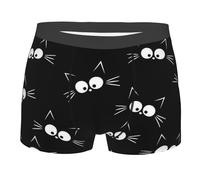 Hceaatb Men'S Boxer Briefs Cartoon Cat Cute Stretch soft breathable Casual Underwear Boxer Shorts Black