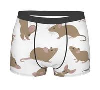 Hceaatb Men'S Boxer Briefs Cute Cartoon Mouse Stretch soft breathable Casual Underwear Boxer Shorts Black
