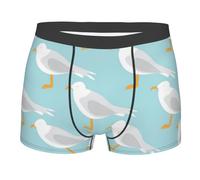 Hceaatb Men'S Boxer Briefs Cute Seagull Stretch soft breathable Casual Underwear Boxer Shorts Black