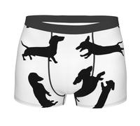 Hceaatb Men'S Boxer Briefs Dachshund Black Dog Stretch soft breathable Casual Underwear Boxer Shorts