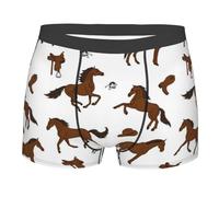 Hceaatb Men'S Boxer Briefs Horse Western Cowboy Stretch soft breathable Casual Underwear Boxer Shorts Black