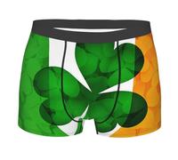 Hceaatb Men'S Boxer Briefs Ireland Flag Shamrock Leaves Stretch soft breathable Casual Underwear Boxer Shorts Black