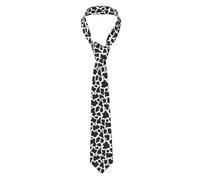 Hceaatb Men'S Ties Black Cow Fur Bow Necktie Unisex Satin Printed Thin Ties For Business, Weddings, Proms, Parties, Graduation