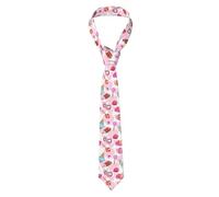 Hceaatb Men'S Ties Candy Sweet Kiss Bow Necktie Unisex Satin Printed Thin Ties For Business, Weddings, Proms, Parties, Graduation