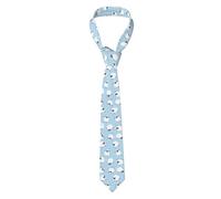 Hceaatb Men'S Ties Cartoon Cute Sheep Bow Necktie Unisex Satin Printed Thin Ties For Business, Weddings, Proms, Parties, Graduation