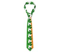 Hceaatb Men'S Ties Ireland Flag Shamrock Leaves Bow Necktie Unisex Satin Printed Thin Ties For Business, Weddings, Proms, Parties, Graduation