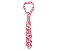 Hceaatb Men'S Ties Lip Print Red Lipstick Bow Necktie Unisex Satin Printed Thin Ties For Business, Weddings, Proms, Parties, Graduation