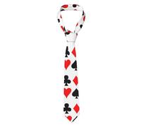 Hceaatb Men'S Ties Playing Card Color Bow Necktie Unisex Satin Printed Thin Ties For Business, Weddings, Proms, Parties, Graduation