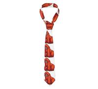 Hceaatb Men'S Ties Red Cartoon Orangutan Bow Necktie Unisex Satin Printed Thin Ties For Business, Weddings, Proms, Parties, Graduation
