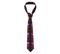 Hceaatb Men'S Ties Sexy Red Lips Bow Necktie Unisex Satin Printed Thin Ties For Business, Weddings, Proms, Parties, Graduation