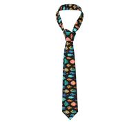 Hceaatb Men'S Ties Tropical Fish Marine Life Bow Necktie Unisex Satin Printed Thin Ties For Business, Weddings, Proms, Parties, Graduation
