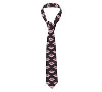 Hceaatb Men'S Ties Wet Lipstick Lips Bow Necktie Unisex Satin Printed Thin Ties For Business, Weddings, Proms, Parties, Graduation