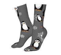 Hceaatb Men'S Women'S Crew Socks Penguin Snowflake Cartoon Casual Athletic Socks Cute Fun Sockings For Hiking Sports Running