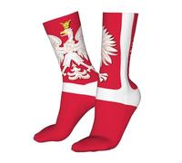 Hceaatb Men'S Women'S Crew Socks Polish Flag Casual Athletic Socks Cute Fun Sockings For Hiking Sports Running