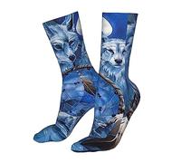 Hceaatb Men'S Women'S Crew Socks Wolf Moon Dreamcatcher Casual Athletic Socks Cute Fun Sockings For Hiking Sports Running