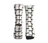 Hceaatb Sport Running Calf Socks Black Dachshund Dog Performance Wicking Cushion Mid-Calf Socks For Men Women