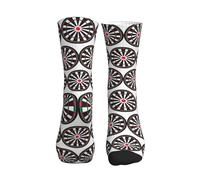 Hceaatb Sport Running Calf Socks Game Dart Board Performance Wicking Cushion Mid-Calf Socks For Men Women