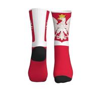 Hceaatb Sport Running Calf Socks Polish Flag Performance Wicking Cushion Mid-Calf Socks For Men Women