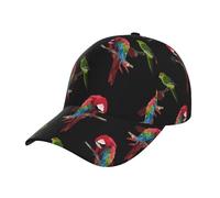 Hceaatb Unisex Baseball Cap Cute Beautiful Parrot Print Trucker Low Profile Hat Adjustable Dad Hats Peak Caps Black