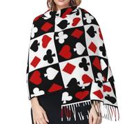 Hceaatb Women'S Scarf Playing Cards Fashion Winter Ladies Scarves Winter Warm Shawl Scarves Cashmerette Fringed Scarf