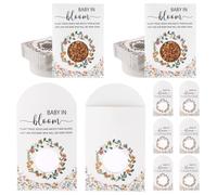HCEWSBFD 100 Pack Baby Shower Party Favors for Guests Baby in Bloom Seed Organizer Storage Bags Wildflowers Envelopes Kraft Bag Seed Packets with Window for Gender Reveal Party Gifts