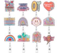 HCEWSBFD 12Sets Occupational Therapy Month Badge Holder Retractable Badge with Alligator Clip ID Holder,Medical Badge Real for OT Doctor Nurse Occupational Therapy Assistant OT Appreciation Gifts