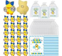HCEWSBFD 30 Sets Cheer Gifts Bulk Team Inspirational Gift with Cheerleader Duck Brooches Cheer Duck with Bows You've Been Cheer Ducked Cards Organza Gift Bags for Team Teacher Nurse Volunteer