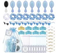HCEWSBFD 56 Pcs Bridesmaid Proposal Gifts Bachelorette Party Favors with Satin Bridesmaid Scrunchies Hair Claw Clips Hair Brush Bracelet Heart Sunglasses Cards Organza Bags for Wedding Party Gifts