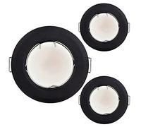 HCFEI Flat LED Recessed Spotlight Ultra Flat Black with LED Spot Module 230 V I 3W 300 Lumen I Warm White 3000K I 120° Beam Angle I Dimmable I 55mm Cut Out I Recessed Light Round (3 - Warm White)