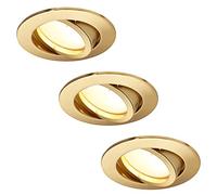HCFEI Set of 3 LED Recessed Spotlights with GU10 Bulb Module 220V 5W Dimmable Warm White 68 mm