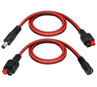 HCFeng 14AWG DC 5521Male/Female Power Plug to an-der-Son Cable 45A Solar Connector to DC5.5X2.1MM Cable Compatible with an-der-Son Port for Generator Battery and Foldable Solar Panel[60CM/2Ft]