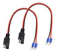 HCFeng 18awg SAE to U Type Terminalcable Fork Ring Terminals Plug Cable SAE Power Automotive Solar Panel Charging to U Fork Ring Terminal Cable SAE Connector U-Terminal Test Cable [30cm/1FT/U-2Pack]