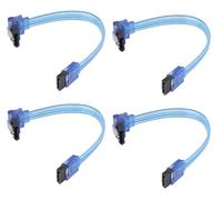 HCFeng 4Pack-Blue SATA 3.0 Cable SATA 3.0 6.0 Gbps 7pin Female to 90 Degree Right Angle Female Data Cable with Locking Latch Support for SSD, HDD, CD/Hard Drive[90 Degree-15CM/5.9INCH]