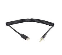 HCFeng USB C to 3.5 mm Aux Cord Coiled Cable Syncwire Type C to 3.5mm Male Headphone Car Stereo Audio Jack Cable Compatible for Samsung Galaxy/Note 20/10 Plus, iPad Pro 2018,Black [3.3ft/1m]
