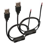 HCFeng with ON/Off Switch USB 2.0 A Male Plug 2 Pin 2 Bare Wire Charge Cabl