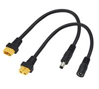 HCFeng XT60 to DC Adapter Cable XT60 Male/Female to DC 5.5mm X 2.5mm Male/Female Power Cable XT-60 Charging Cable for Fats-Hark Sky-Zone FPV Monitor Power,Drone Power Cord[1ft/2Pack/m-f]