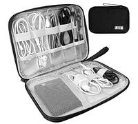 HCFGS Electronics Accessories Organizer Bag, Waterproof Cable Organiser Bag, Universal Carry Travel Gadget Bag, Holiday Essentials for Men Women (Black)