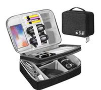 HCFGS Travel Cable Organiser Bag,Accessories Organizer Bag Extra Large 3-Layers Universal Carry Travel Gadget Bag for Power Bank, Data Cable (Black)