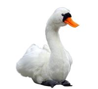 HCGX 10.2" White Swan Plush Toy, Soft Stuffed Animal, Cuddly Plushie(Cygnus cygnus L.)(White)