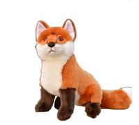 HCGX 10" Realistic Red Fox Plush Toy, Soft Stuffed Plushie, Cute Wildlife Animal Plush(Vulpes)(Red)