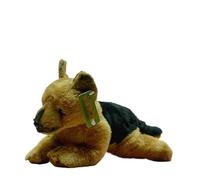 HCGX 11" German Shepherd Plush Toy, Lying Black Back Dog Stuffed Animal, Realistic Puppy Plushie